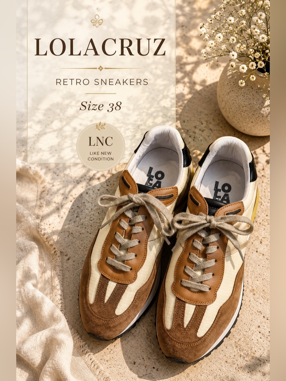 Lola Cruz Retro Runner Sneakers Size 38